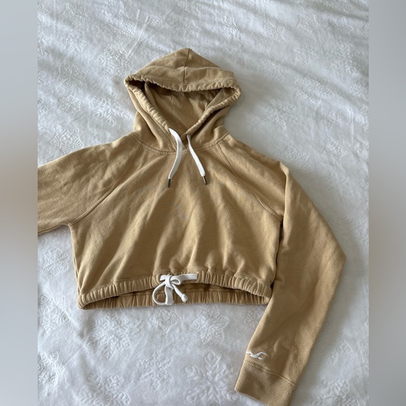 Hollister Tan Cropped Hoodie - Picture 3 of 3